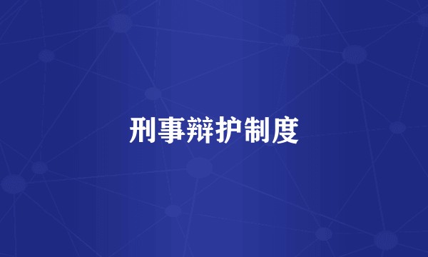 刑事辩护制度