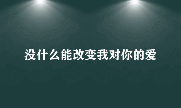 没什么能改变我对你的爱