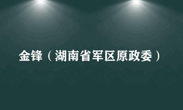 金锋(湖南省军区原政委)