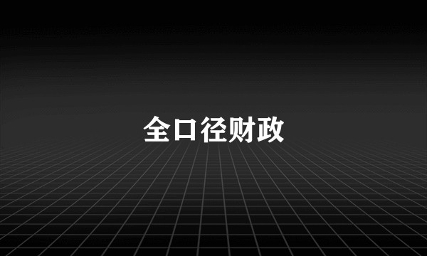全口径财政