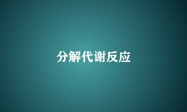 分解代谢反应