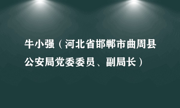 牛小强(河北省邯郸市曲周县公安局党委委员、副局长)