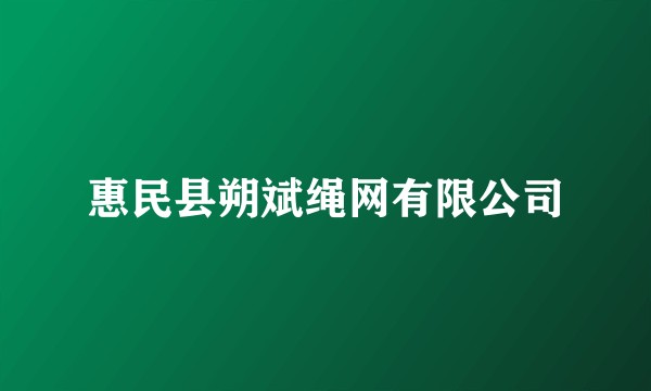 惠民县朔斌绳网有限公司