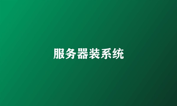 服务器装系统