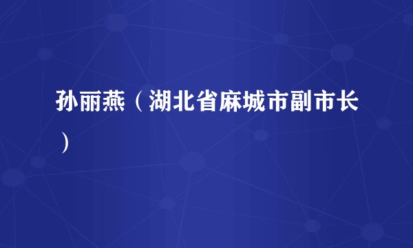 孙丽燕（湖北省麻城市副市长）
