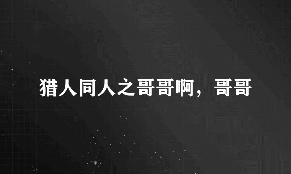 猎人同人之哥哥啊，哥哥