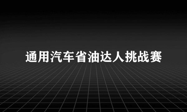 通用汽车省油达人挑战赛