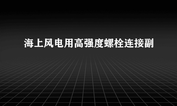 海上风电用高强度螺栓连接副