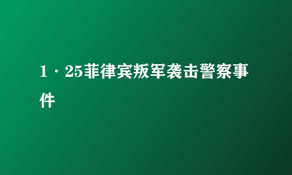 1·25菲律宾叛军袭击警察事件