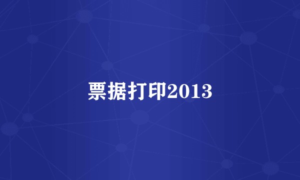 票据打印2013