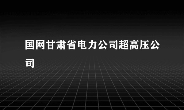 国网甘肃省电力公司超高压公司
