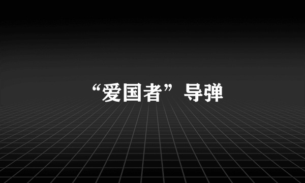 “爱国者”导弹