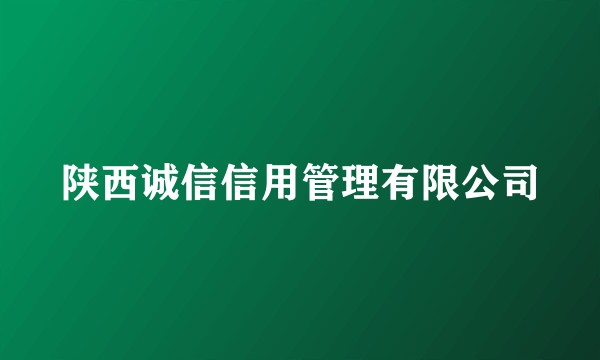 陕西诚信信用管理有限公司