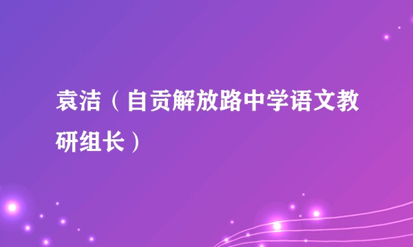 袁洁（自贡解放路中学语文教研组长）