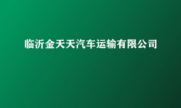 临沂金天天汽车运输有限公司