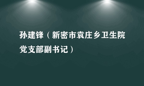 孙建锋(新密市袁庄乡卫生院党支部副书记)