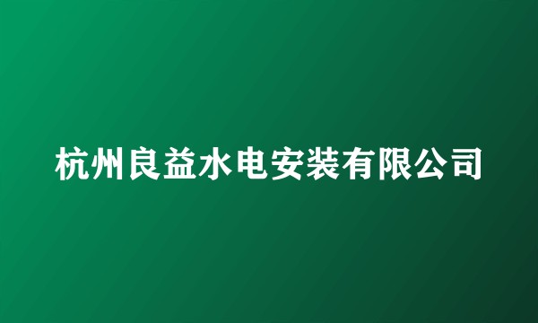 杭州良益水电安装有限公司