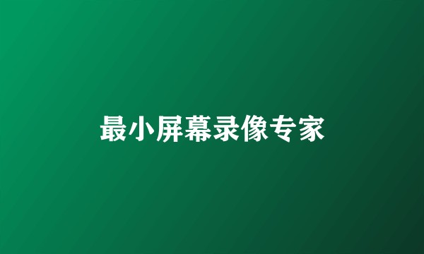 最小屏幕录像专家
