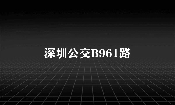 深圳公交B961路