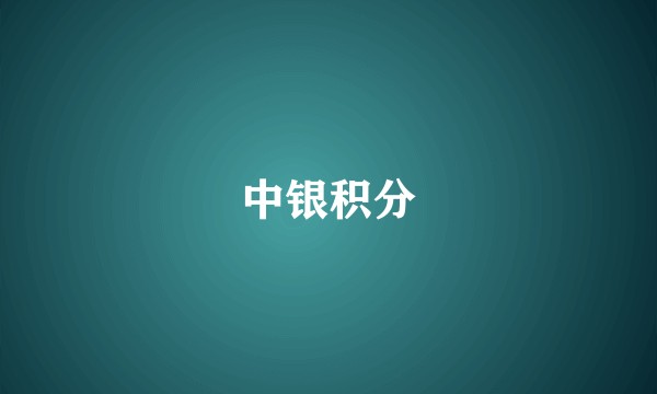 中银积分