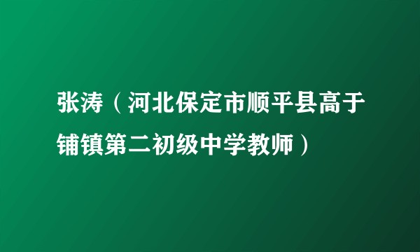 张涛(河北保定市顺平县高于铺镇第二初级中学教师)