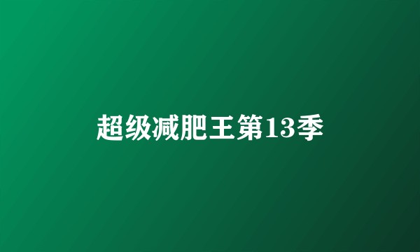 超级减肥王第13季