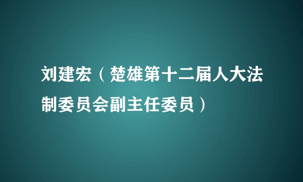 刘建宏（楚雄第十二届人大法制委员会副主任委员）