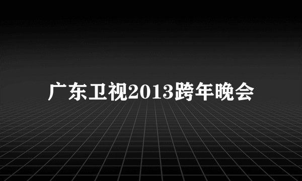 广东卫视2013跨年晚会