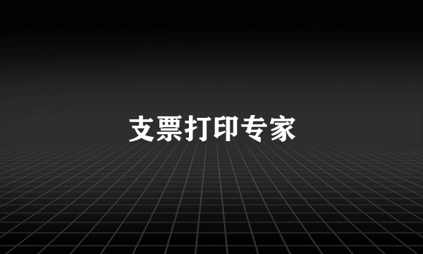 支票打印专家