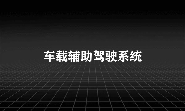 车载辅助驾驶系统
