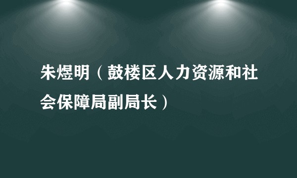 朱煜明(鼓楼区人力资源和社会保障局副局长)