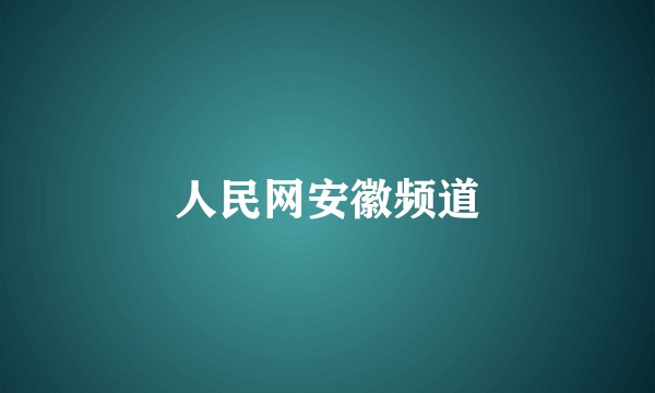 人民网安徽频道