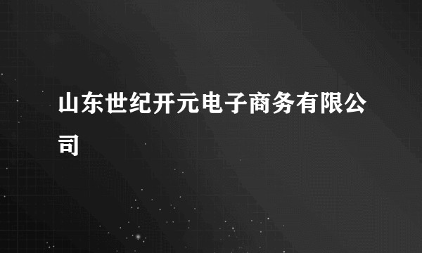山东世纪开元电子商务有限公司
