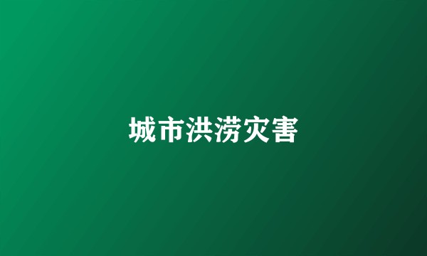 城市洪涝灾害