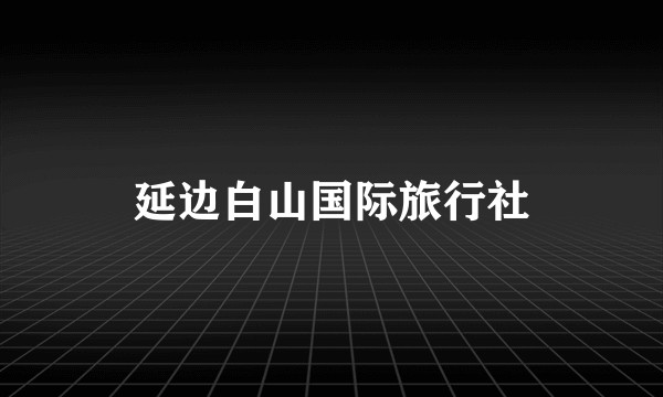 延边白山国际旅行社