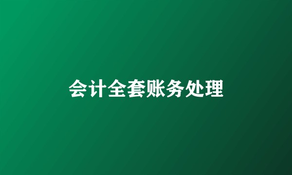会计全套账务处理