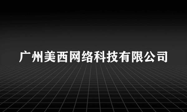 广州美西网络科技有限公司