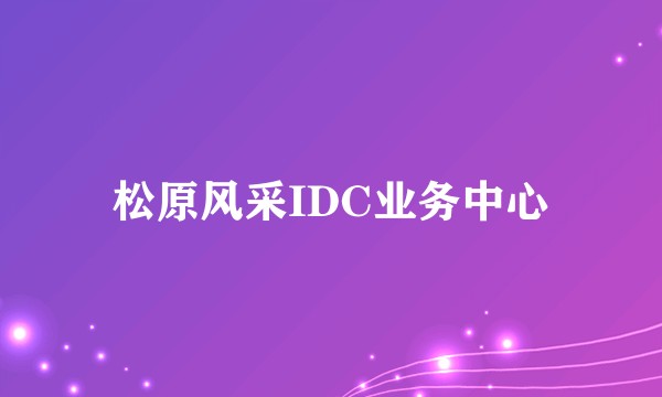 松原风采IDC业务中心