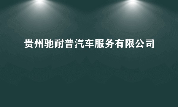 贵州驰耐普汽车服务有限公司