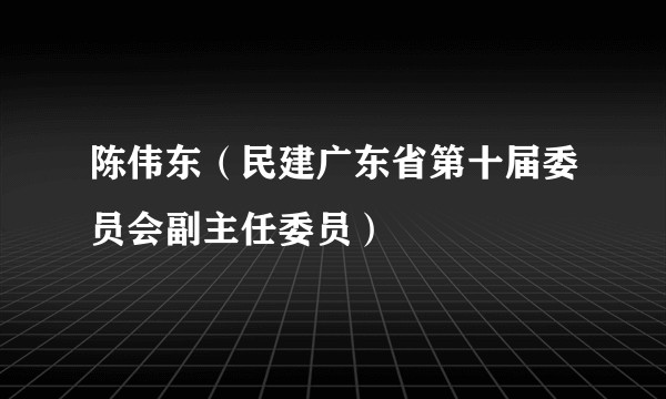陈伟东（民建广东省第十届委员会副主任委员）