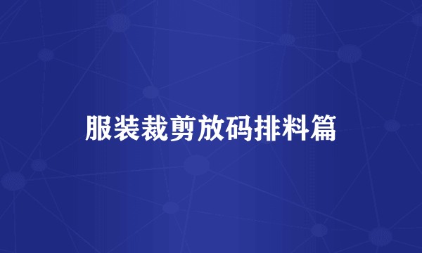 服装裁剪放码排料篇