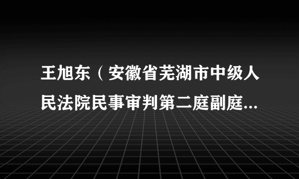 王旭东（安徽省芜湖市中级人民法院民事审判第二庭副庭长、审判员）