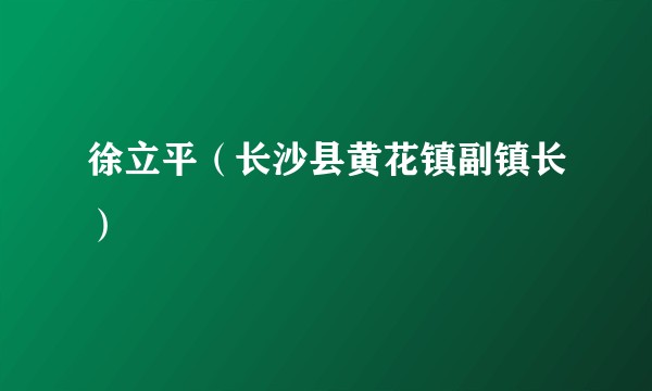 徐立平（长沙县黄花镇副镇长）