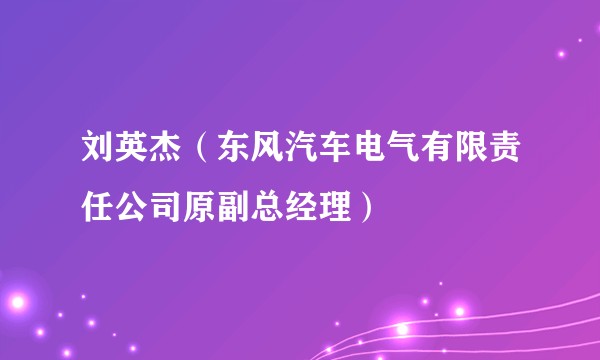 刘英杰（东风汽车电气有限责任公司原副总经理）