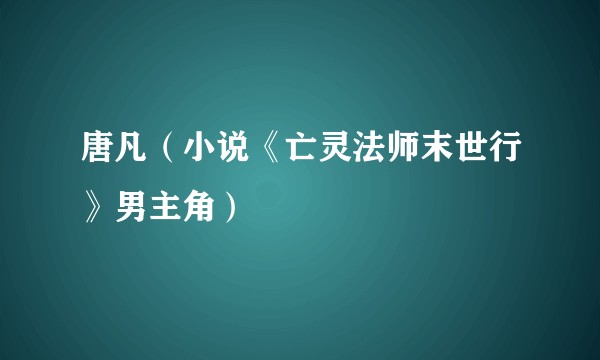 唐凡（小说《亡灵法师末世行》男主角）