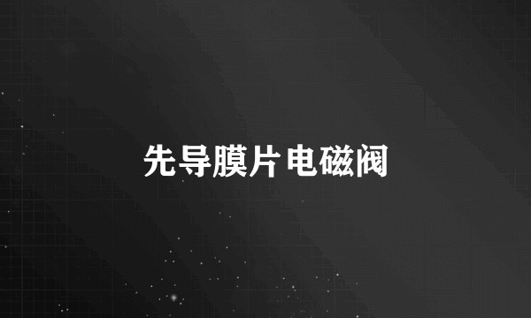 先导膜片电磁阀