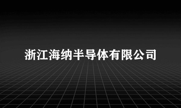 浙江海纳半导体有限公司