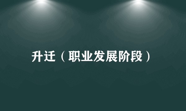 升迁（职业发展阶段）