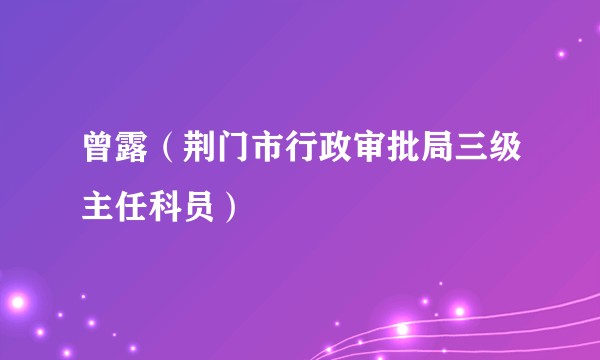 曾露（荆门市行政审批局三级主任科员）
