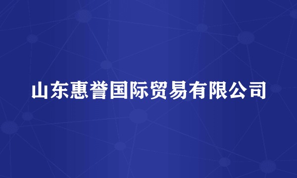 山东惠誉国际贸易有限公司